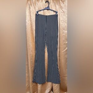 Forever 21 Black & White Pinstripe Flare Pants Size S
